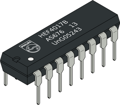 CD4017 DIP - 16 Decade Counter IC - NKtronics